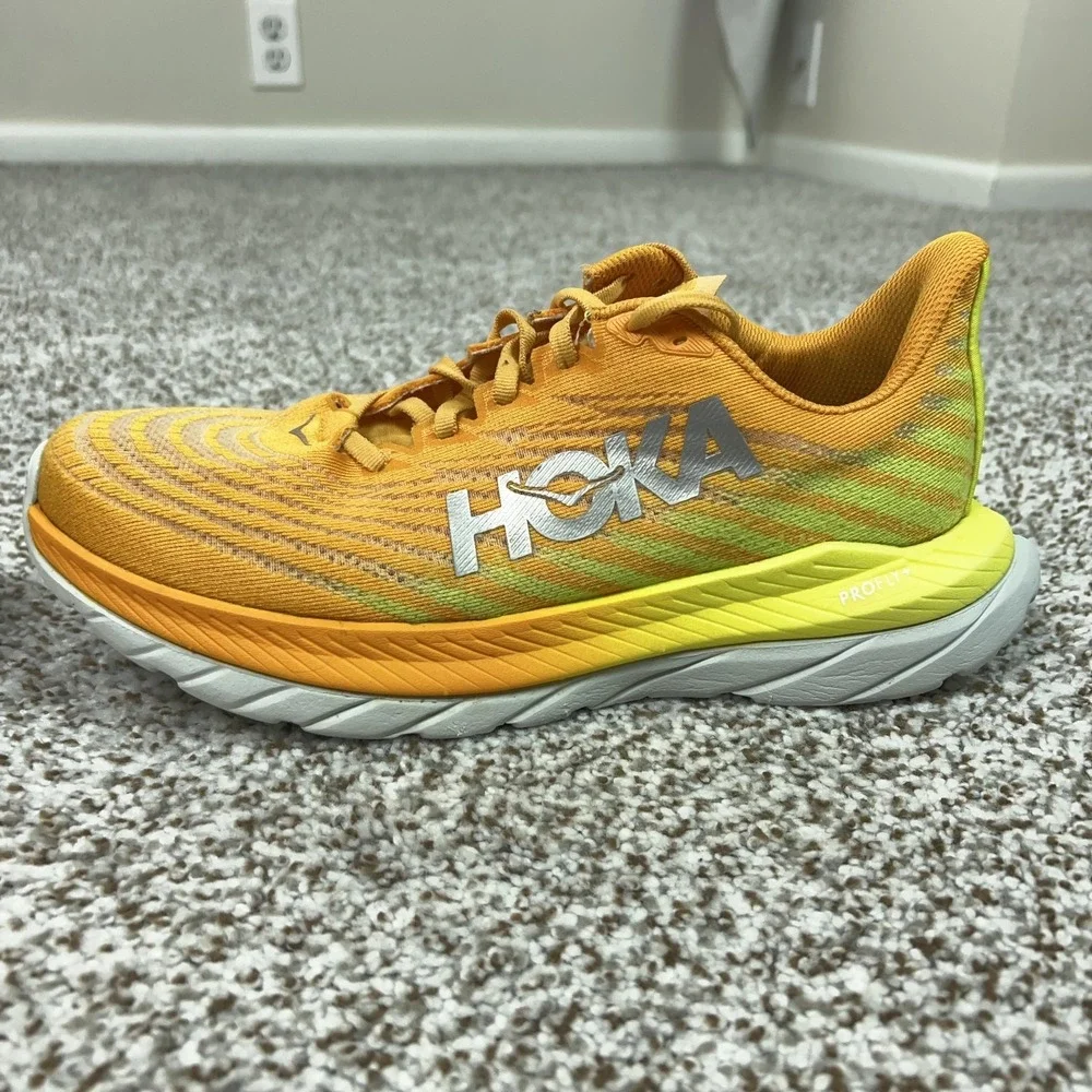 Hoka One One Mach 5 Shoes Mens Size 7.5 Orange Running Sneakers Cushioned‎